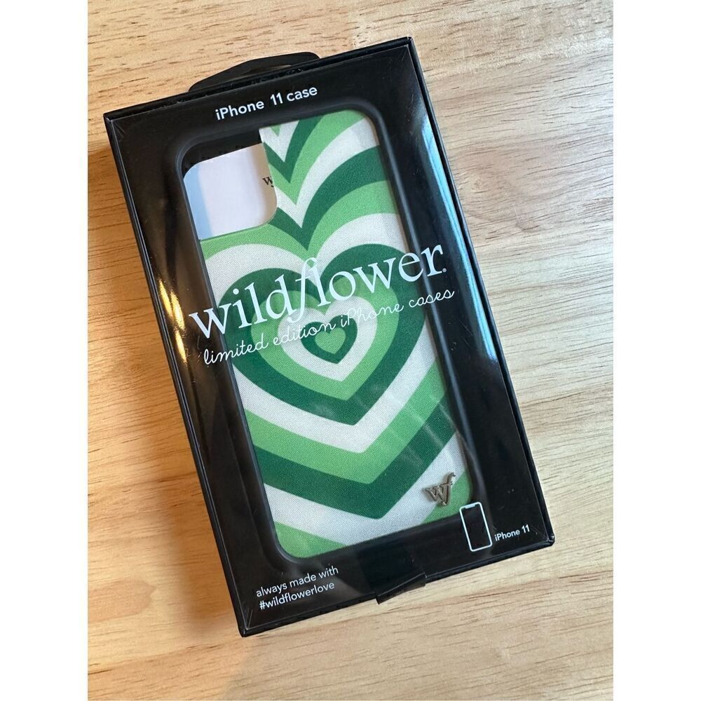 Wildflower Matcha Love Green Hearts iPhone 11 Protective Phone Case